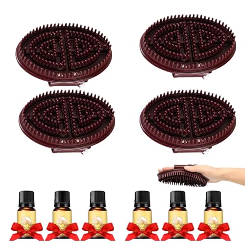 Handheld Meridian Brush Massage Brush, Acupressure Meridian Scalp Massage Brush, Full Body Relaxation Comb, Silicone Pressure (4Pcs)