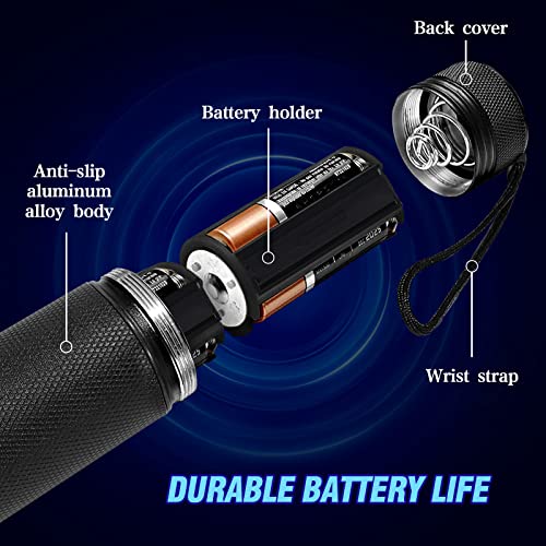 Whaply Lanterna UV de luz negra, 100 lanternas LED com luz negra 395 nM, detector de urina para anim