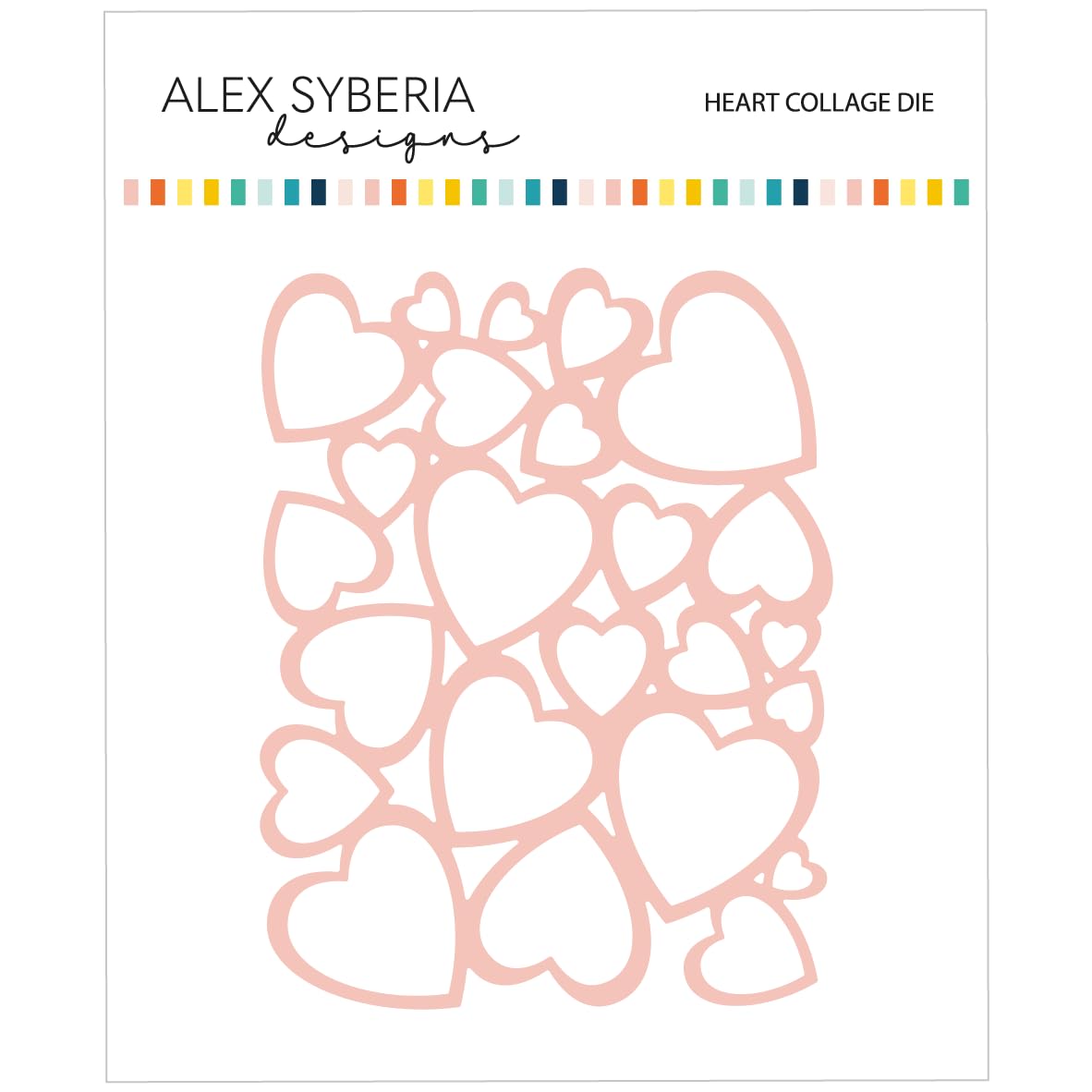 Alex Syberia Designs White Heart Collage Die,