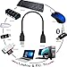 SaiTech IT 10 Pack USB 2.0 Male to Female Extension Cable - 15cm/6 inch Adjustable Flexible USB Extender, Black