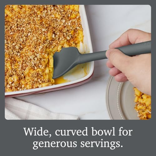 Image of Tovolo Flex Core Scoopula Silicone Multifunction Spoon Spatula Combo Charcoal Gray, BPA Free Spatula Spoon Silicone Heat Resistant Scoopula, Scoop and Serve Spatula Combo Kitchen Utensils
