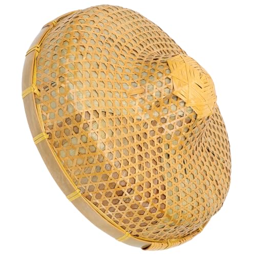 Sewroro Sombrero Protector Solar de Bambú Tejido a Mano, Sombrero de Granjero para Hombre y Mujer, Accesorio para Jardín y Pesca en Verano