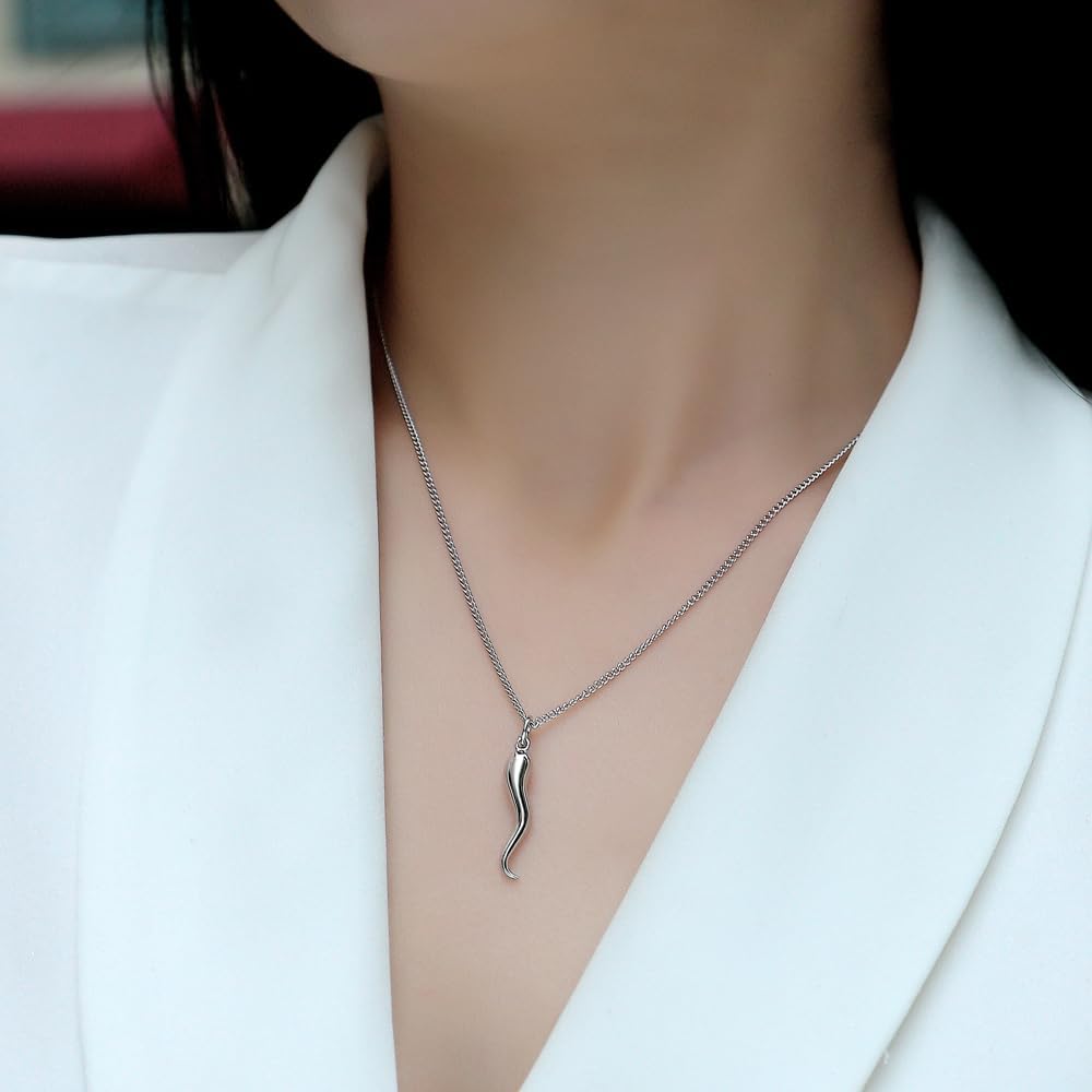 925 Sterling Silver Cross Dove Hamsa Anchor Italian Horn Sun Moon Star Choker Pendant Necklace Jewelry for Women Mens - Image 5