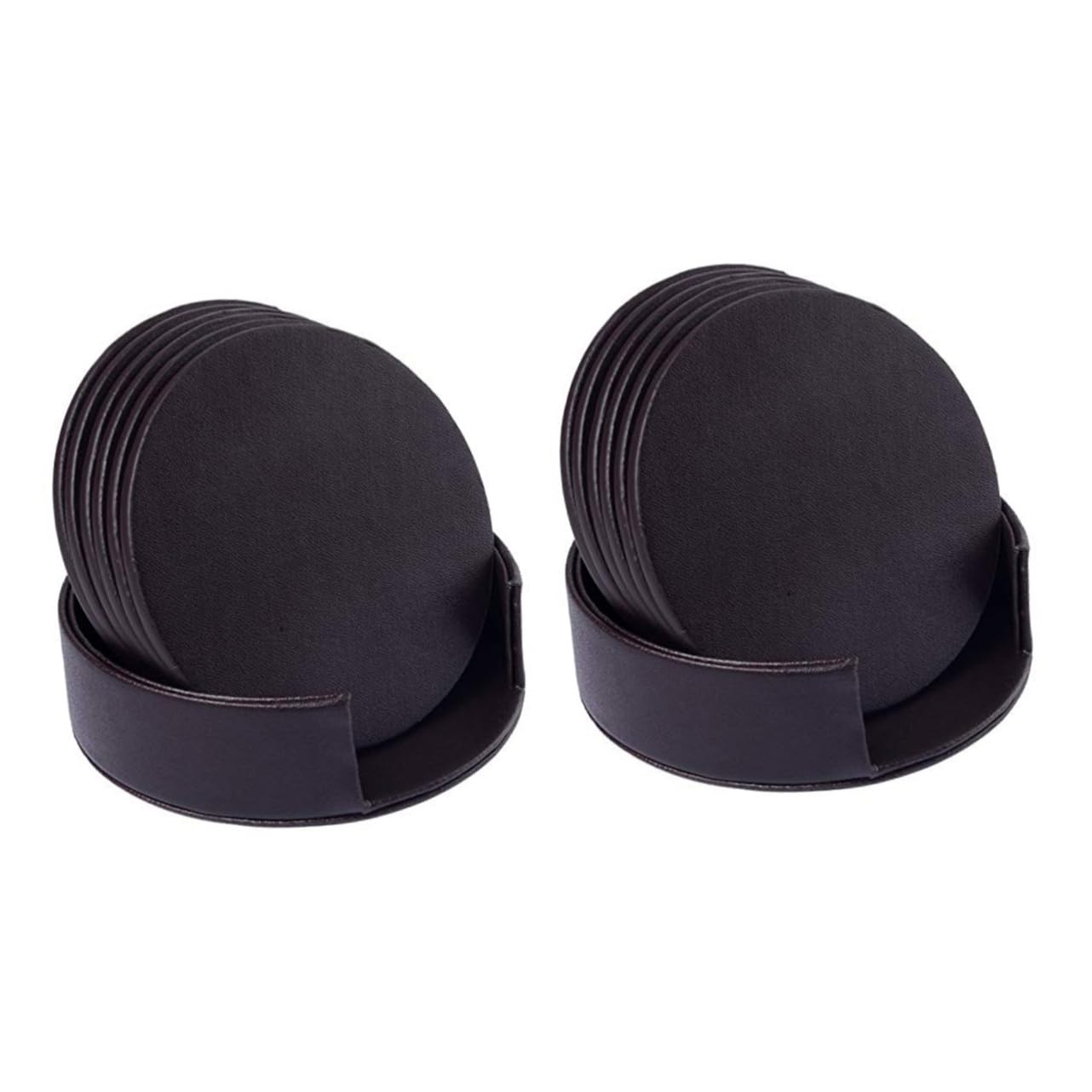 Dessous de verre en cuir PU marbre avec support (14 pièces) | ABOOFAN