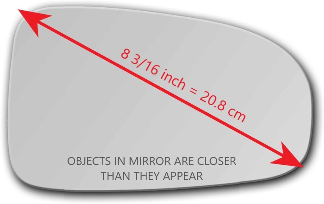 New Replacement Mirror Glass with FULL SIZE ADHESIVE for 2000 – 2005 CHEVROLET IMPALA Passenger Side View Right RH
