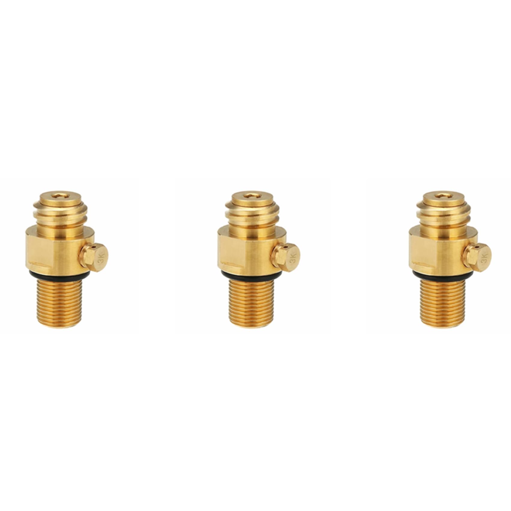 Jnchdghwa Gold 3X M18x1.5 Refill Co2 Valve Adapter Thread Converter Replacement For