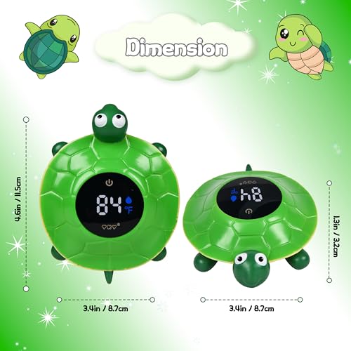 Image of Baby Bath Thermometer - Digital Floating Water Thermometer with LED Display & Color Temperature Alerts, Rechargeable Bath Toy for Infant Bathtub Safety, Newborn Bath Essentials Gift
