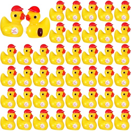 Canards en résine baseball Suzile (50 pièces) figurines jaunes pour décoration d'équipe sportive
