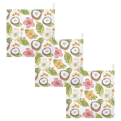 vvfelixl Baby Muslin Washcloths Coconut Flower Baby Burp Cloths Cotton Babys Face Towel for Newborn Infants Boys Girls Soft and Absorbent 11.8 X 11.8 in, 3 Pack2