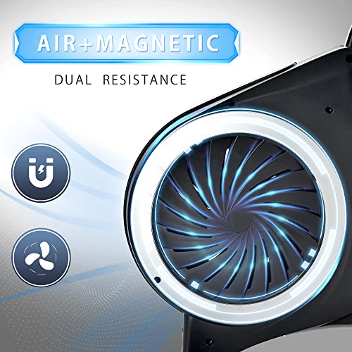 BTM Air Rowing Machine,with 8 Levels of Fan Resistance, for Home Use Foldable with Roller Wheels, Advanced Driving Belt System, LCD Monitor & 110kg User Weight, Cardio Gym Workout - Image 3