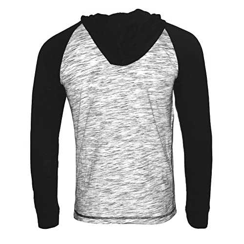 Men's Long Sleeve Shirt Two Tone Casual Drawstring Pullover 1/4 Button Hooded3