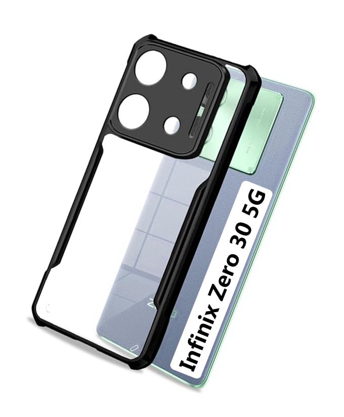 COBERTA Polycarbonate Back Cover For Infinix Zero 30 5G Back Cover Case - Black Transparent (B0CTXJM729) Amazon Price History, Amazon Price Tracker