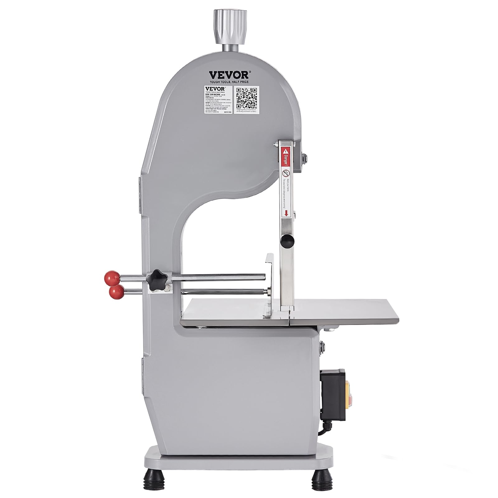 VEVOR kommerzielle elektrische Fleischbandsäge Knochenschneidemaschine, 1100 W Tisch-Knochensäge, 49 x 38 cm Werkbank, Gefrierfleischschneider Schnittstärke 0,4–20,1 cm für Rippchen, Schweinefleisch