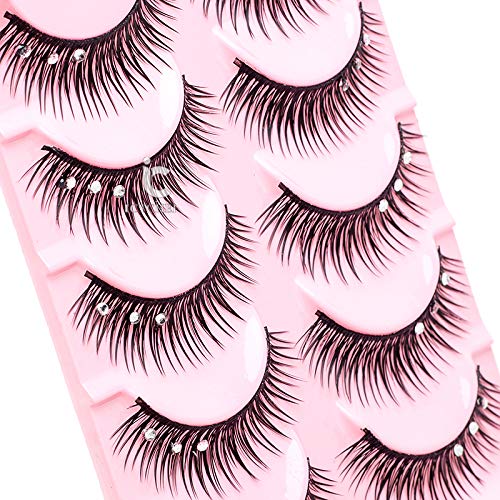 Icycheer, 5 paia di ciglia finte con strass lucidi...