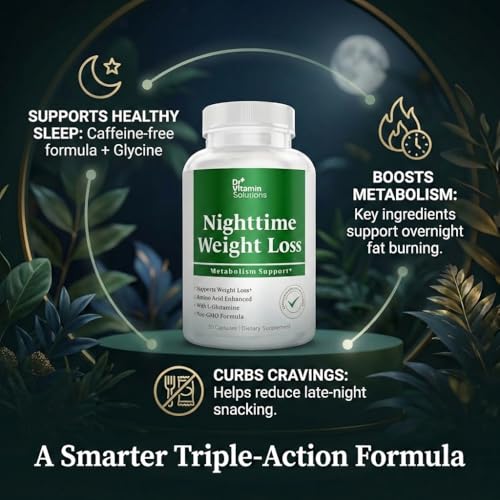 Nighttime Fat Burner Supplements - Appetite Suppressants for Weight Loss - Women & Men, Sleep & Relaxation - Metabolism Booster Weight Loss Pills 30 - Image 4