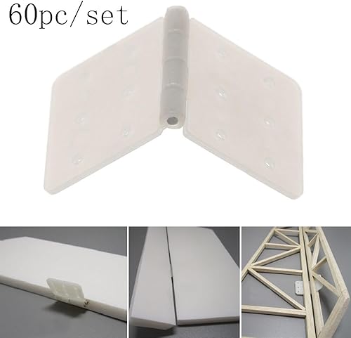 Miniatura 2 de Yrhrol Bisagras de nailon con clavijas de 047 pulgadas de ancho y 094 pulgadas de largo para modelos de avión a control remoto piezas de avión