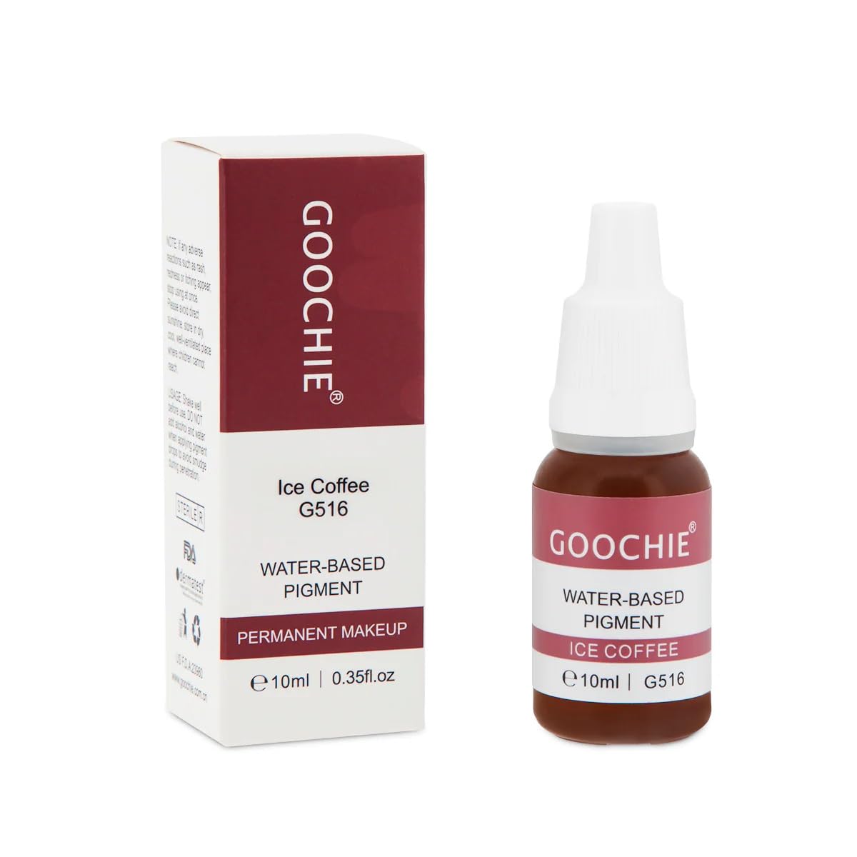 Goohcie Superior semi organic liquid water based micro pigment EU standard machine permanent makeup pigment 10ml Eyebrow Pigment Ice coffee - G516
