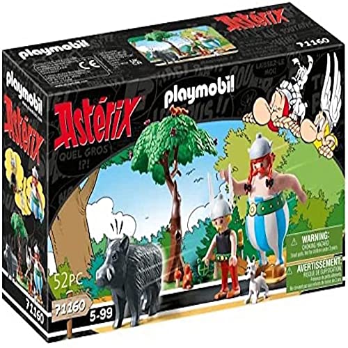 PLAYMOBIL Asterix 71160 Wildschweinjagd, Mit kippbarem Baum, Spielzeug für Kinder ab 5 Jahren