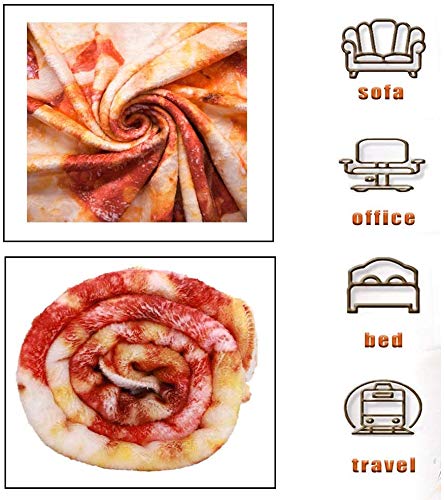 Pizza Flannel Blanket, Sofa Soft Throw Blankets, Funny Food Blanket, Large Beach Towel, Perfect For Camping, Home Bed Sleeping Blanket For Kids Child Dog (59 Inch) #TOP3