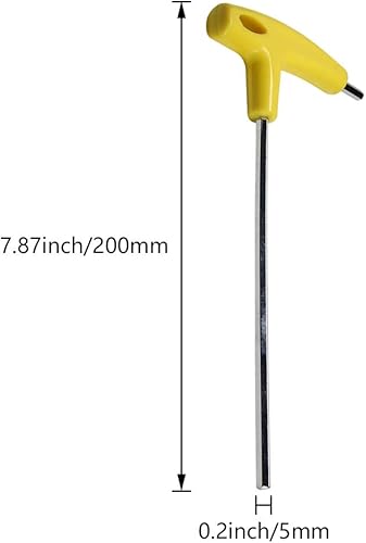 Miniatura 3 de Utoolmart Llave Allen con mango en T, 0.197 in, métrica, 70 #, acero con mango en T, llave hexagonal de 7.874 in de longitud total