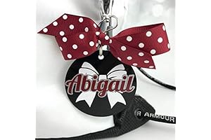 Personalized Cheer Bow Bag Tag with Custom Name and Team Colors
