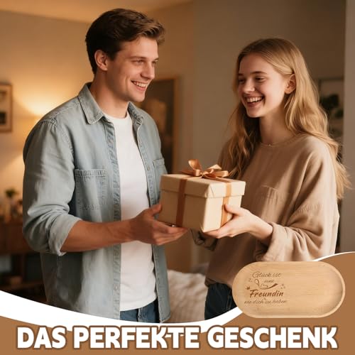 Beste Freundin Geschenke Tablett aus Holz mit Gravur Freundschaft Persönliches Geschenke Für Freundin,Geschenk Freundin Geburtstag Weihnachten Deko für Freundin, Edle Geschenkidee für Badezimmer Küche