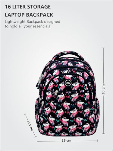 Image of PB Pearlbags Sigma 13L Printed Backpack, 3 Compartments, Bottle Holder, Organizer, Premium Fabric, Water Resistant Anti Theft, School Bag for Boys and Girls