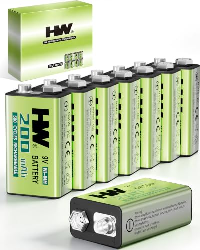8-Pack HW 9V NiMH 200mAh Rechargeable Batteries $14.82 w/ S&S - image 1