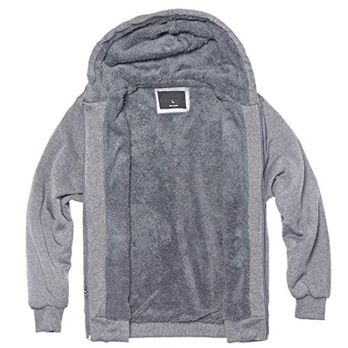 Image of Gary Com Heavyweight Sherpa Hoodies for Men, Thick Fleece Lined Full Zip Up Winter Warm Sweatshirts Work Jackets