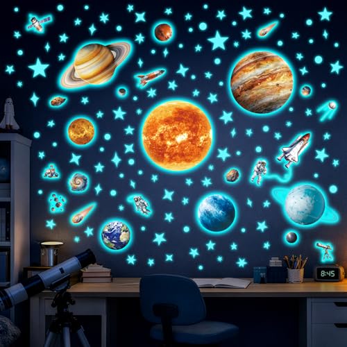 DECOWALL Vinilos de Pared Sistema Solar que Brillan en la Oscuridad miniatura 5
