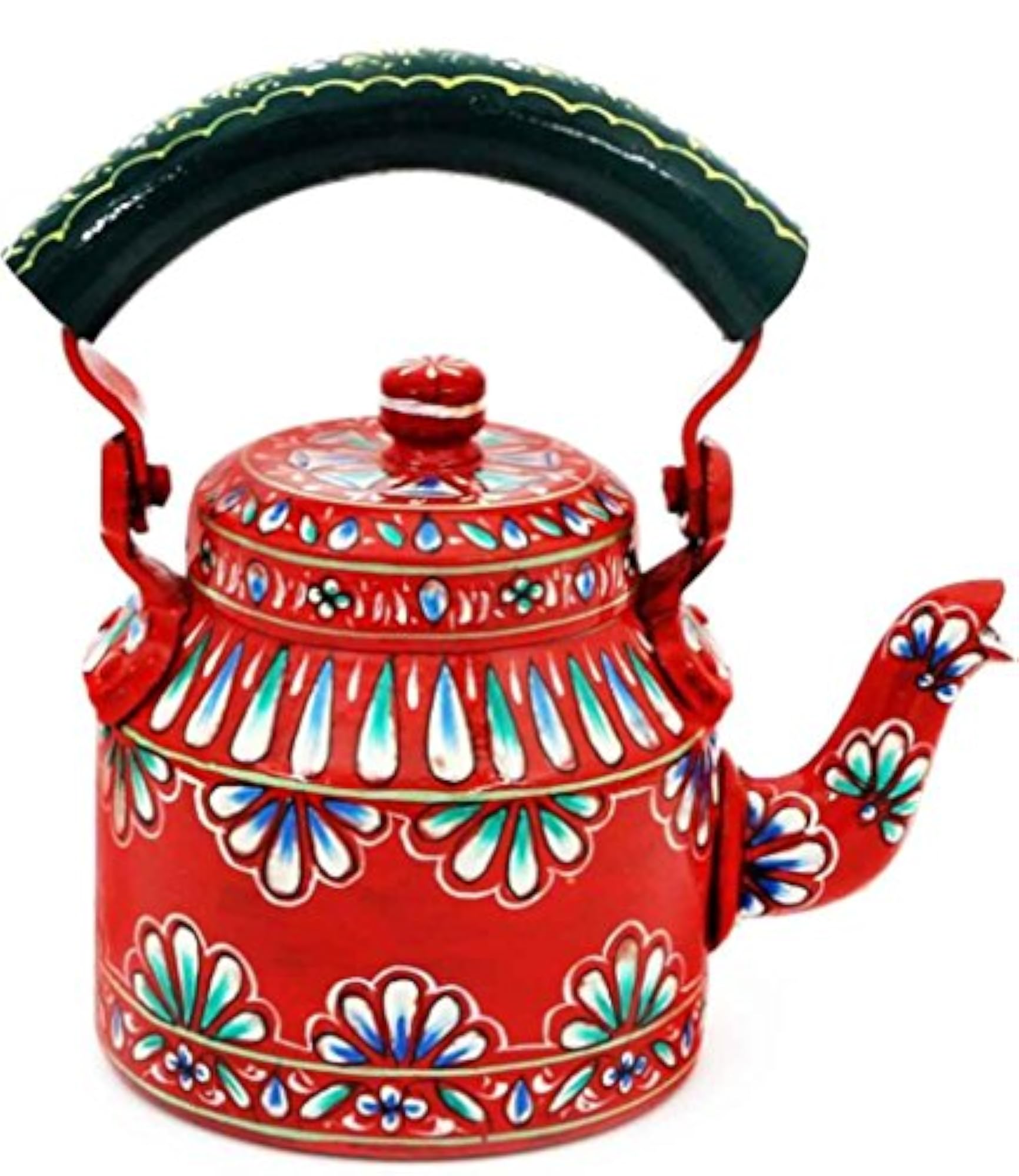 Handpainted Traditional Aluminium Colourful Decorative Tea Kettle