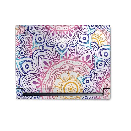 Image of MightySkins Carbon Fiber Skin Compatible with Alienware M18 R1 (2023) Full Wrap Kit - Vibrant Mandala | Protective, Durable Textured Carbon Fiber Finish | Easy to Apply | Made in The USA