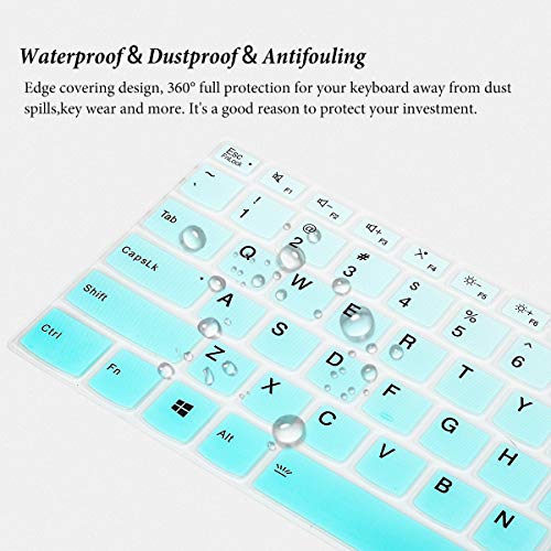Image of CASEDAO Keyboard Cover Skin For Lenovo Flex 5 14 2-In-1 Laptop /Yoga 7I 5I,Lenove Idepad S540 14 Inch /Lenovo Ideapad 5 14 inch /Ideapad Slim 7 14, Keyboard Skin Protector For Lenovo Flex 5 14 inch-Gradual Mint