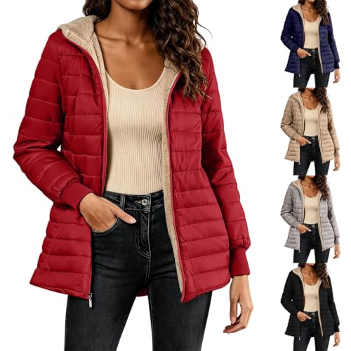Women's Down Winter Coats Winter Insulated Fleece Linded Hooded Jackets - image 1