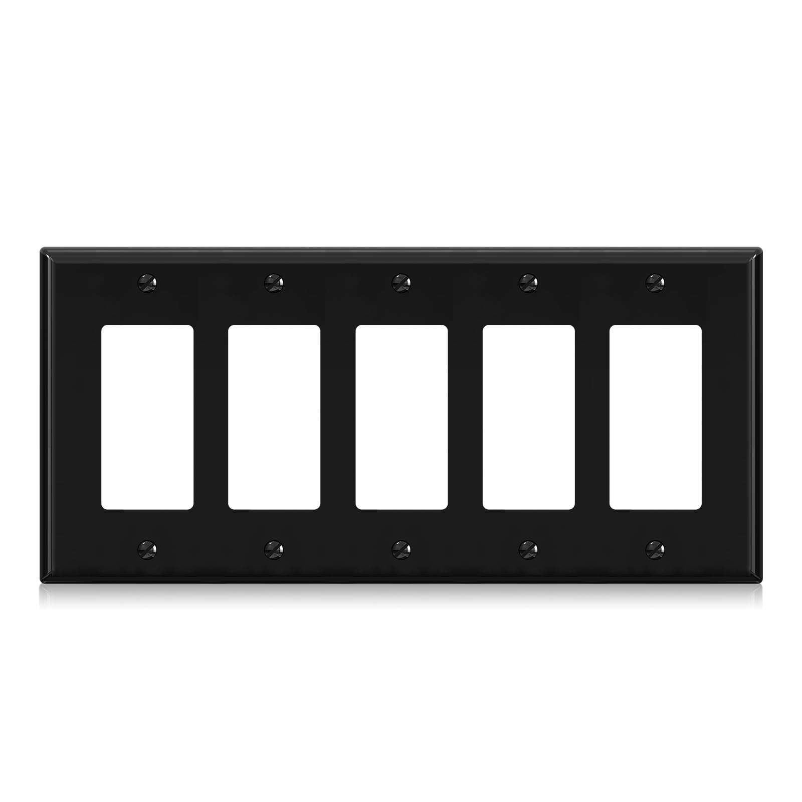 Decorative Wall Plates - Glossy Black (5 Pack) -10 Decorative Wall Plates - Glossy Black (5 Pack) -10