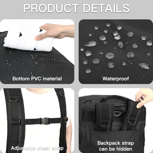 Image of TUGUAN 100L Extra Large Travel Duffle Bag Backpack for Men, 3 in 1 Sports Duffel Bags W /Adjustable Shoulder Strap & Dividers Gym Equipment /Gear Weekend Overnight Bag for Trip Camping Hiking, XL Black