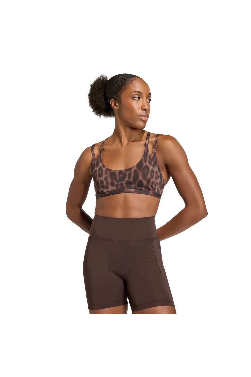 Adidas Damen Optime Workout Leopard Strappy Light Support Bra Sport-BH (1er Pack)