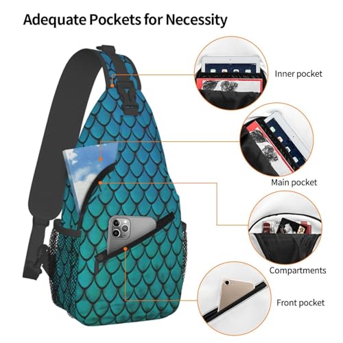 Mochila cruzada MyPiky con estampado azul para deporte unisex miniatura 4