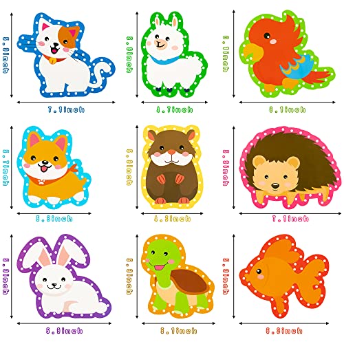 Feelwarm 9Pcs Pets Lacing Cards Sewing Cards Kitty Puppy Party Favors Animals Lacing Activity Games Lace Trace String Threading Developing Imagination Early Education Arts Craft Supplies For Kids #TOP1