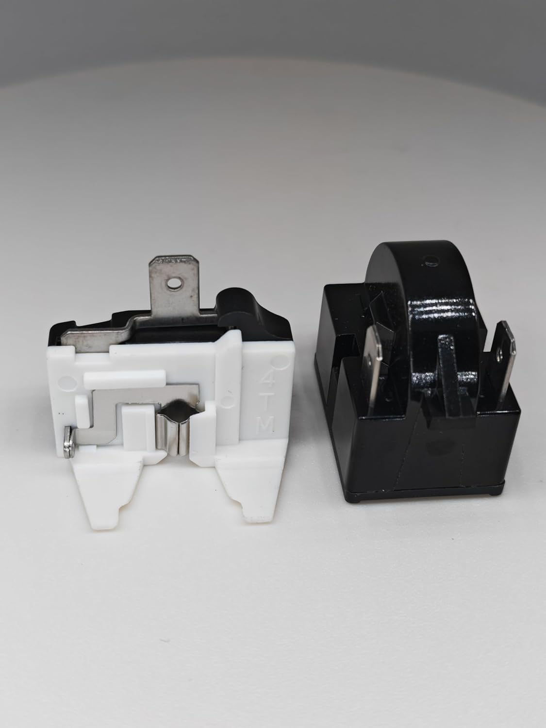 Photo 1 of (2 Pieces in) Replacement Part QP-02-4.7 PTC Refrigerator Start Relay 4Pin Coolers Compressor Starter 4.7 ohm and Refrigerator Overload Protector Compatible with Mini Fridges and Coolers