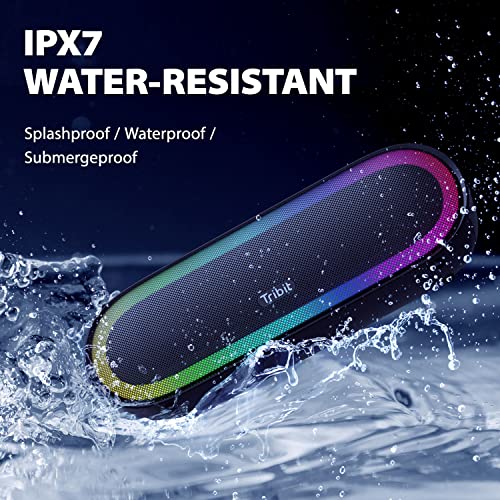 Tribit Xsound Mega Portable Bluetooth Speaker, Loud & Deep Bass With Pure Titanium Drivers, Ipx7 Waterproof, Led Lights, 20H Playtime, Built-In Powerbank Handle Strap For Camping, Travel, Party #TOP1