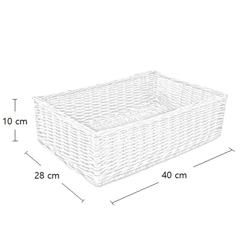 Cesta Portapane Vimini Rettangolare 40x28 Espositore Negozio Bar Pane Panificio