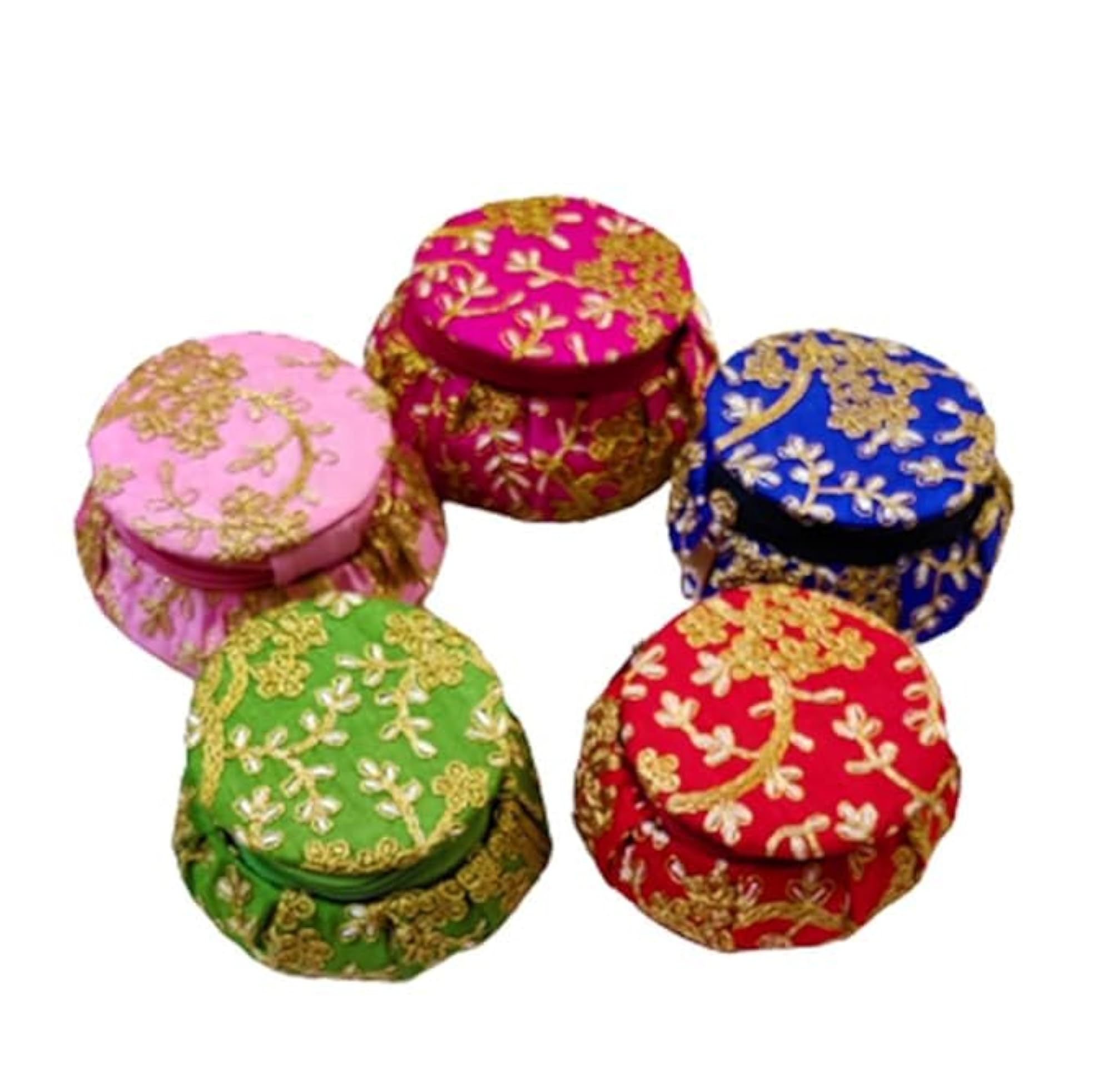 Silk Embroidered Bangle Organizer, Matki Shape Storage Box