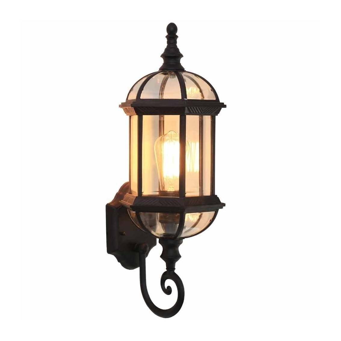 OUYUE Outside Lights Hallway European Outdoor Wall Lamp Lantern Glass Exterior Sconce Waterproof Light for Garden Hallway Patio Durable Wall Light(1 Pack)