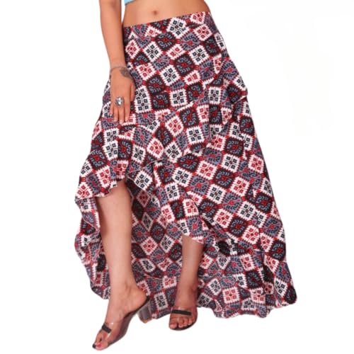 Image of JYESHTA Women's American Crepe Flared A Line Stitched Long Skirt with 12 Mtr Flare 40 in Height | Skirts for Women Long Length | Long Skirts for Girls