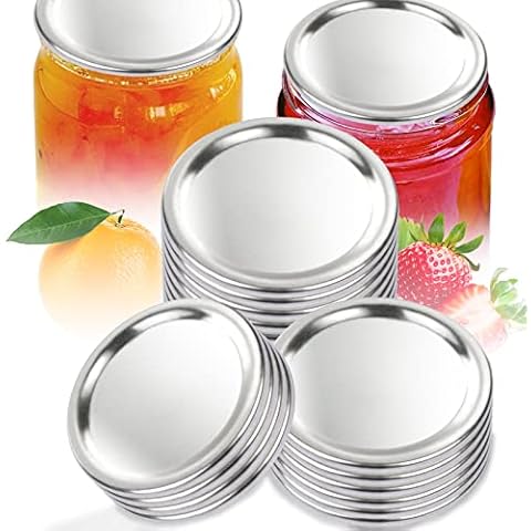 AerWo 108 Pcs Canning Lids Regular Mouth Mason Jar Lids for Ball, Split-Type Harder Tinplate Canning Jar Lids for Canning - Food Grade Material, 100% Fit & Airtight for Regular Mouth Jars(2.75in Lids) Cover