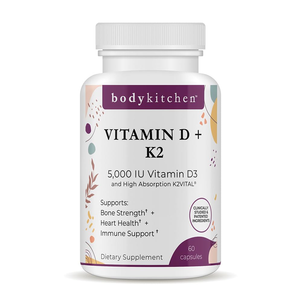 Vitamina D3 5000 UI + K2 MK7 200 Mcg – Alto Dosaggio, 120 Capsule Vegane Soomiig