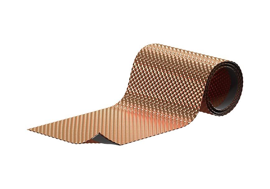 Sarei Kupferstrukturfirstband | 200 mm x 5m | Anti Moos, Moos Stop | selbstklebend | Kupferolle, Kupferband | Dachentmoosung | Firstrolle, Firstband Kupferollfirst | Made in Germany