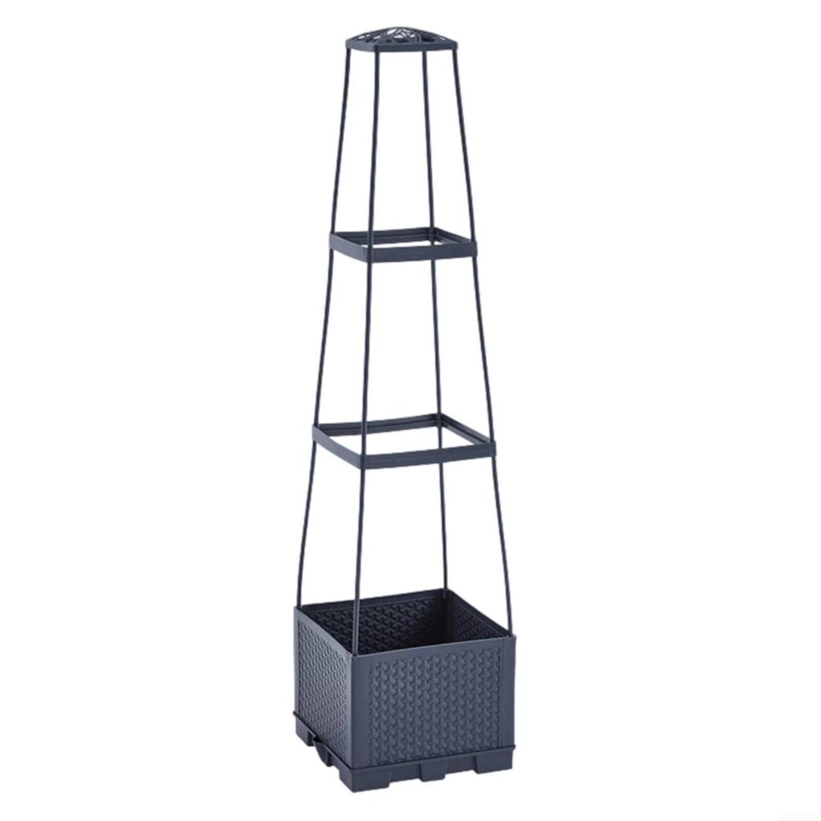 Self-Watering Raised Garden Bed, Adjustable Height Planters Box for Tomatoes Climbing Plants Flowers Vegetables(3-Evels-Vine Woven)