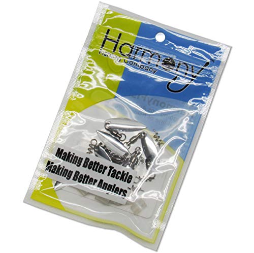 Harmony Fishing Company - [7 Pack] Tail Spinners (Hitchhikers For Soft Plastic/Senko Fishing Lures, Willow Or Colorado Blade) (Willow Blade, Silver) #TOP1